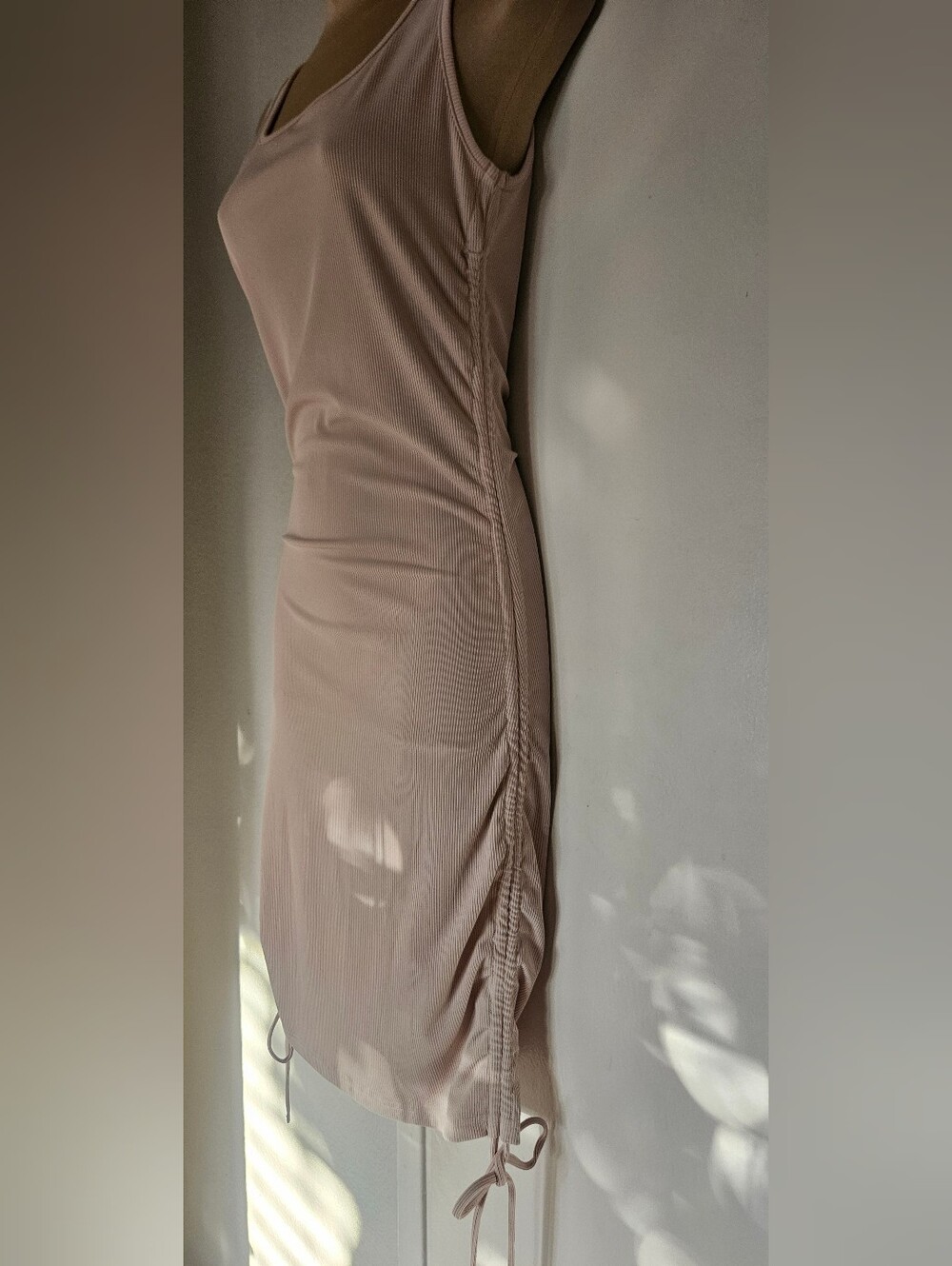 Tan Ribbed Tank Bodycon Dress - Picture 4 of 7